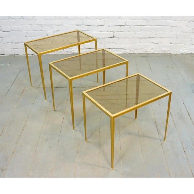 Mid-Century German Brass Coffee Tables from Vereinigte Werkstätten, 1960s, Set of 3 For Sale - Image 10 of 10