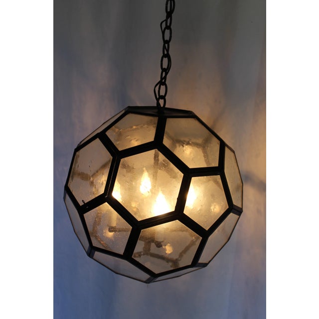 Metal 2000s Honeycomb Design 4 Light Fixture, Soccer Ball For Sale - Image 7 of 8