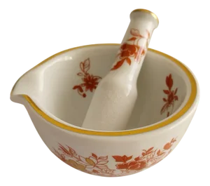 Antique French Mortar and Pestle, 1773, Set of 2
