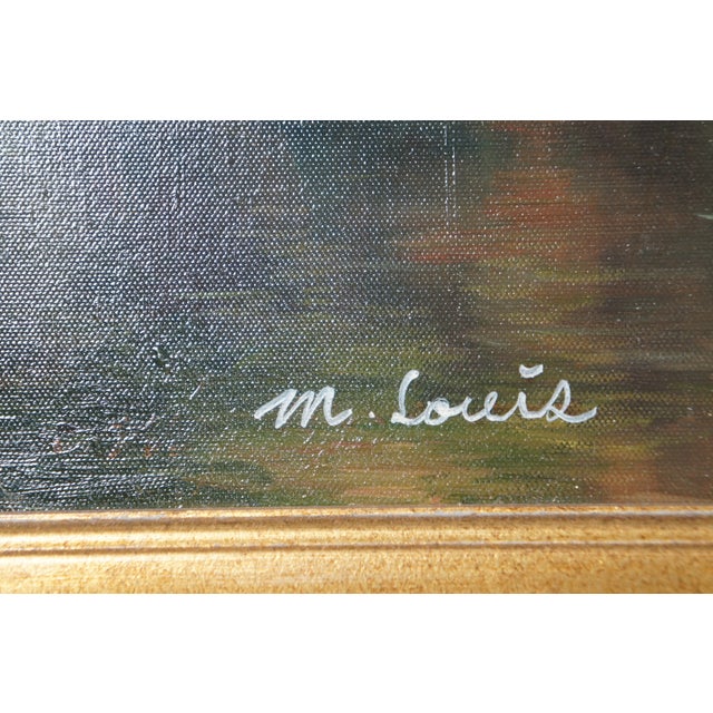 Mid 20th Century Vintage Pastoral River Landscape Oil Painting Realism Cattle Grazing Framed For Sale - Image 6 of 11