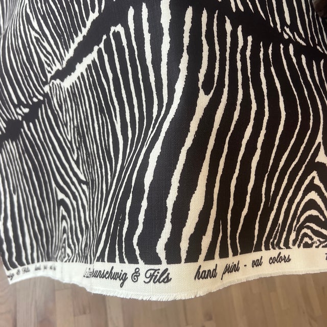 Brunschwig & Fils Brunschwig & Fils Le Zebre Linen Fabric in Dark Brown- 2 Yards For Sale - Image 4 of 7