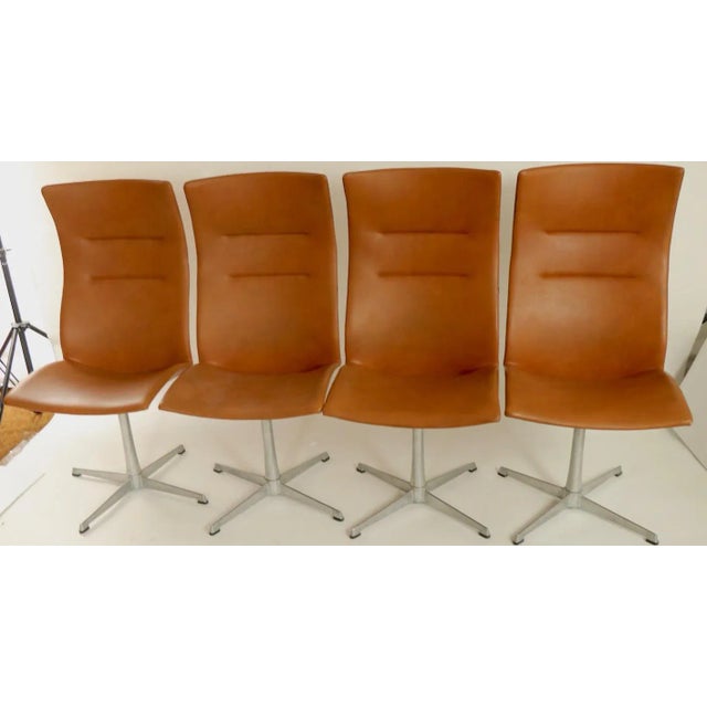 Brown High Back Swivel Dining Chairs by Overman Sweden - Set of 4 For Sale - Image 8 of 12