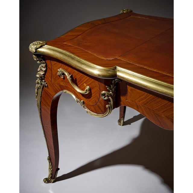 French French Louis XV Style Ormolu-Mounted Bureau Plat, in the Manner of François Linke, Circa 1900 For Sale - Image 3 of 9