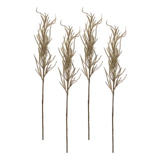 FlockedBeige Pampas Grass Spray (Set of 4) For Sale
