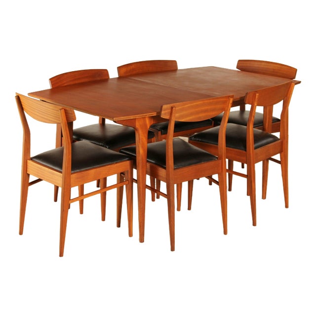 Mid-Century Modern Teak and Mahogany Dining Table and Chairs from McIntosh, 1960s, Set of 7 For Sale