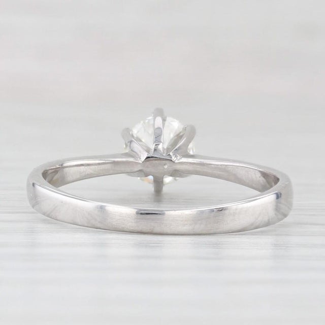 0.65ct Round Diamond Solitaire Engagement Ring 14k White Gold Size 8.25 For Sale - Image 4 of 8