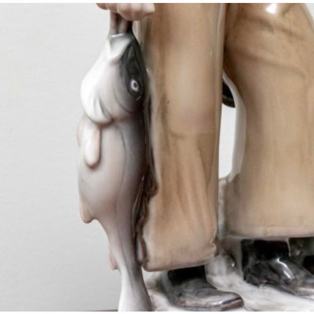 Bing & Grondahl Vintage Bing & Grøndahl Fisher Family Porcelain Sculpture by Axel Locher For Sale - Image 4 of 7