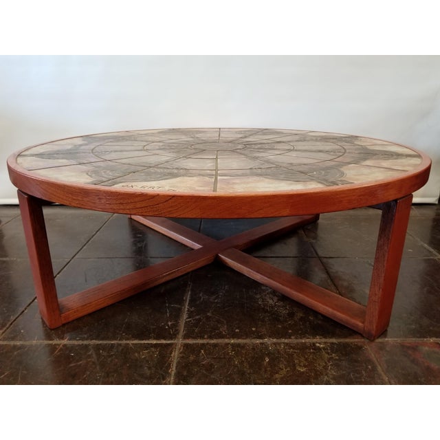 1974 Mid Century Danish Modern Round Cocktail Table by ...