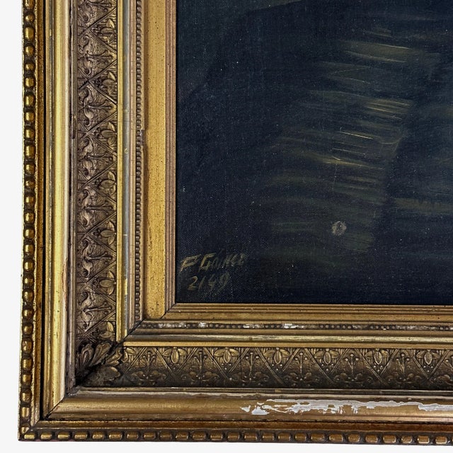 Textile Vintage Mannerist Style Portrait of Nobleman (In the Manner of El Greco), Signed (Oil on Canvas) For Sale - Image 7 of 10