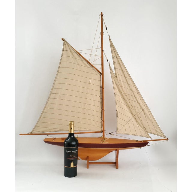 Vintage Sailboat Replica Pond Yacht 1895 Defender Cup Racer For Sale In Miami - Image 6 of 17