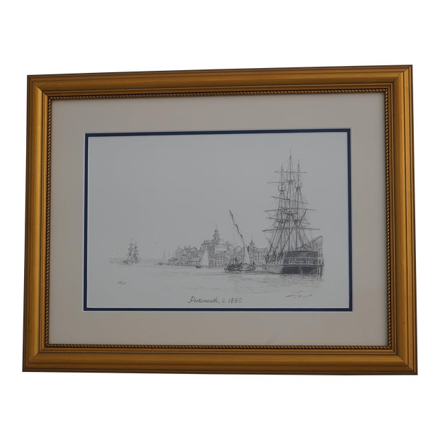 Portsmouth Harbor Framed, Matted & Numbered Print For Sale