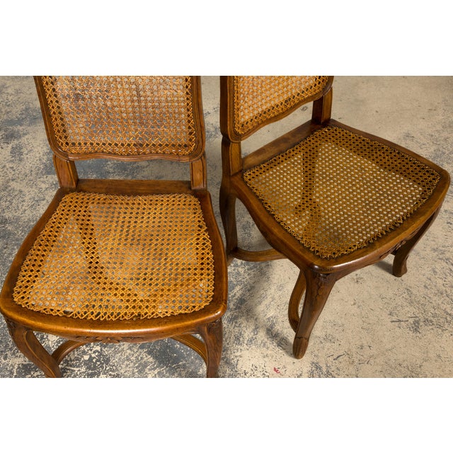 Antique French Louis XV Style Provincial Walnut Cane Dining Chairs, Set of 12 For Sale - Image 10 of 18
