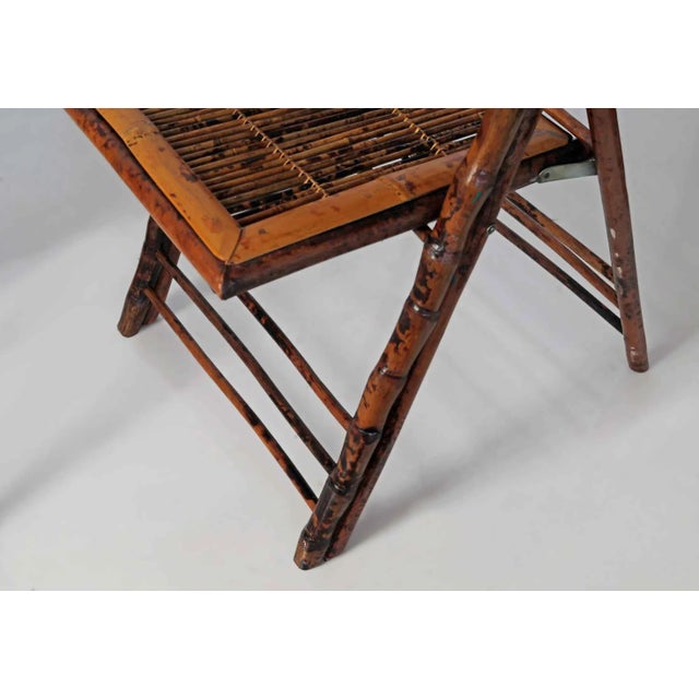 Campaign Vintage Bamboo and Rattan Folding Chairs - A Pair For Sale - Image 3 of 10
