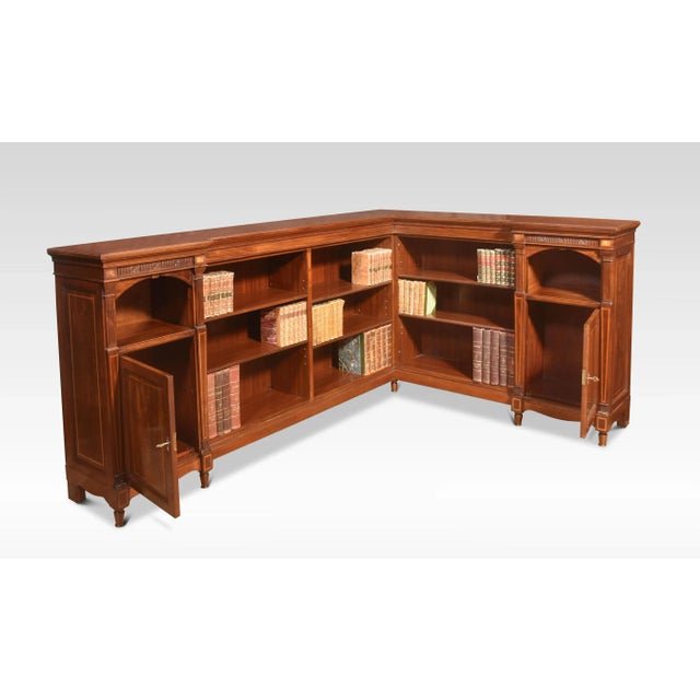 Mahogany Inlaid Corner Open Bookcase, 1890s For Sale - Image 5 of 9