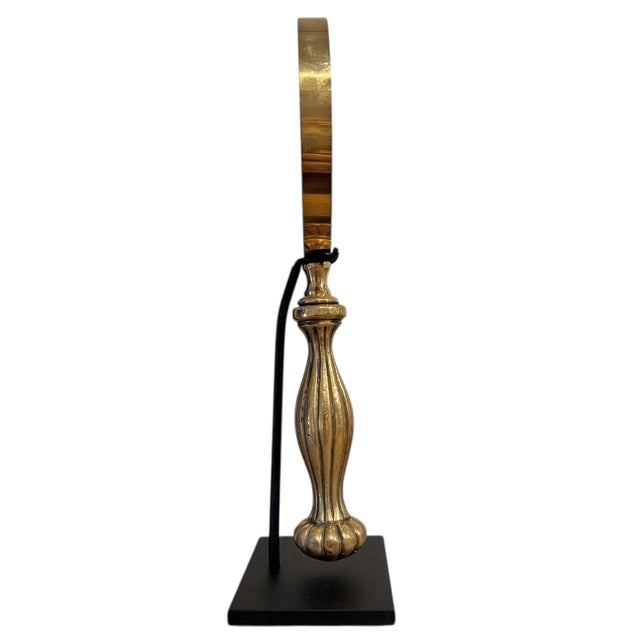 19th Century Collection of Five 19th Century English Brass Magnifying Glass on Steel Mounts For Sale - Image 5 of 11