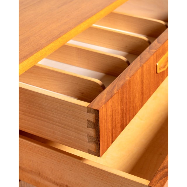 Wood Scandinavian Highboard in Teak and Oak, 1960s For Sale - Image 7 of 13
