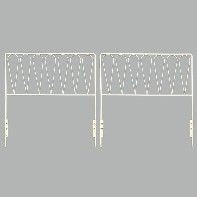 Pair of White Iron Twin Size Headboards For Sale - Image 11 of 11