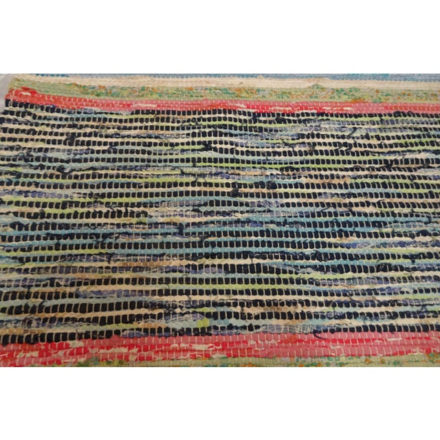 Blue Rag Rug Swedish Mid Century For Sale - Image 8 of 8