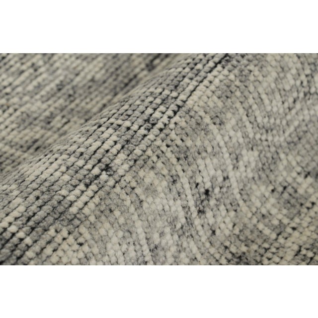 Rug & Kilim’s Mamluk Style Rug with Geometric Floral Patterns in Gray and White - 3x12 For Sale In New York - Image 6 of 6
