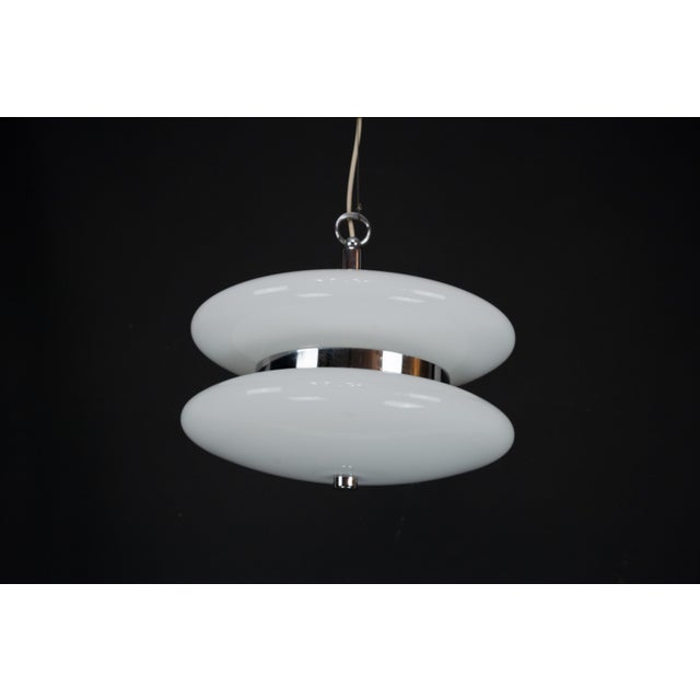 Mid-Century Large Murano White Glass Chandelier by Vistosi, 1970s For Sale - Image 10 of 11