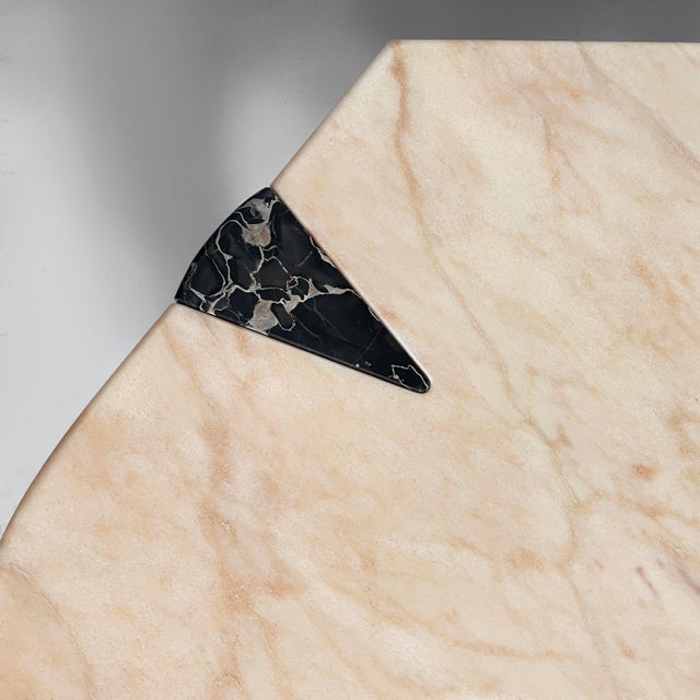 Italian Modern Wall Console or Desk in Black Marquina and Pink Portogallo Marble, 1980s For Sale - Image 6 of 18