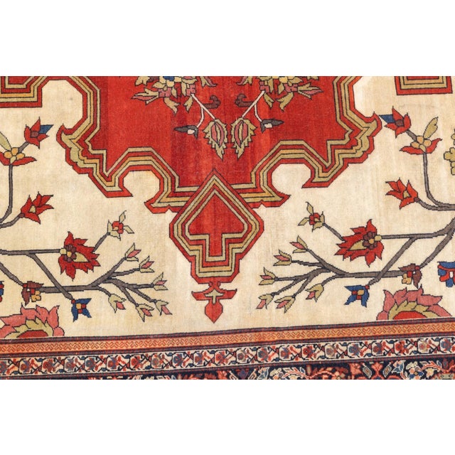 Beige Antique Persian Farahan Sarouk Rug 4'2" X 6’3" For Sale - Image 8 of 10