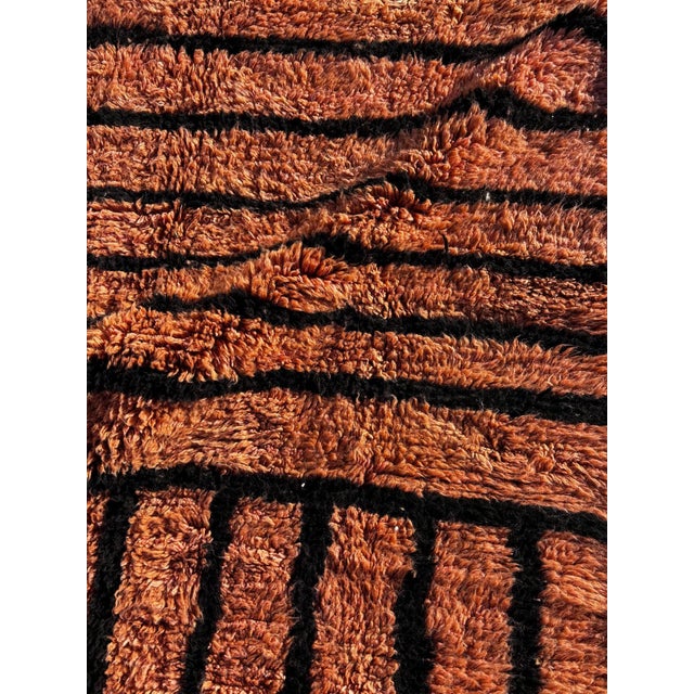 Handmade Mrirt Moroccan Rug – Brown Wool Area Rug For Sale - Image 6 of 8