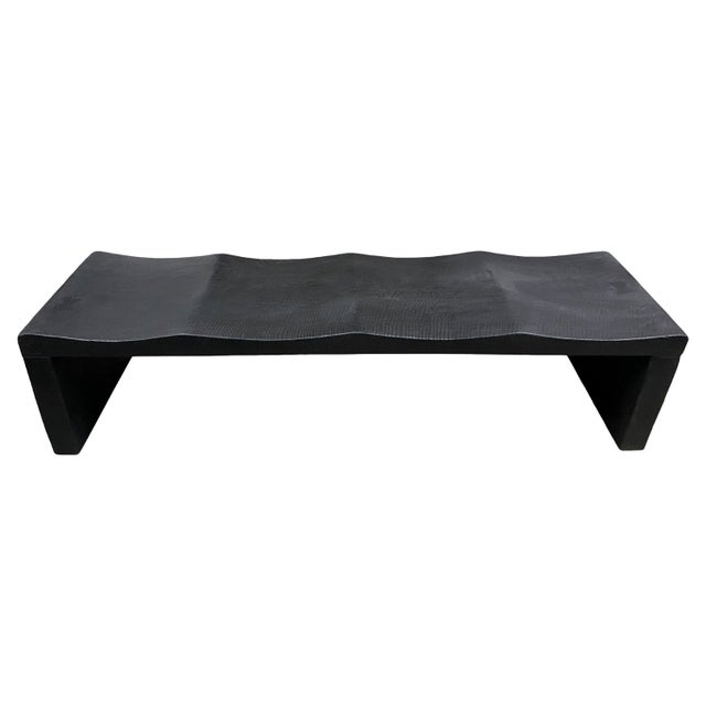 Andrianna Shamaris Charred Wave Bench For Sale - Image 15 of 18