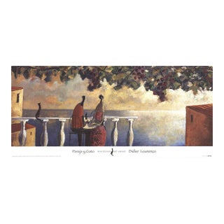 2002 Didier Lourenco 'Couple and Cat' African American Offset Lithograph For Sale