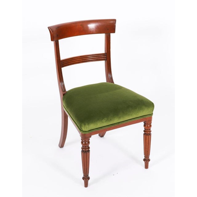 A fabulous set of six regency period mahogany dining chairs, circa 1820 in date. The set comprises six side chairs all...