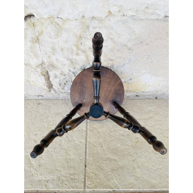 Turned Walnut Tripod Stool For Sale - Image 15 of 18