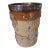Antique English Stoneware Beaker With Sterling Rim For Sale