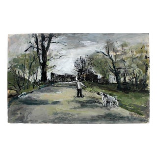 Magdalena Spasowicz, By the Bzura River, Oil on Cardboard For Sale