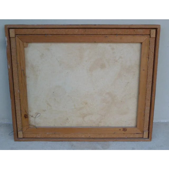 Textile 1960s Vinage Abstract Canvas Painting For Sale - Image 7 of 8