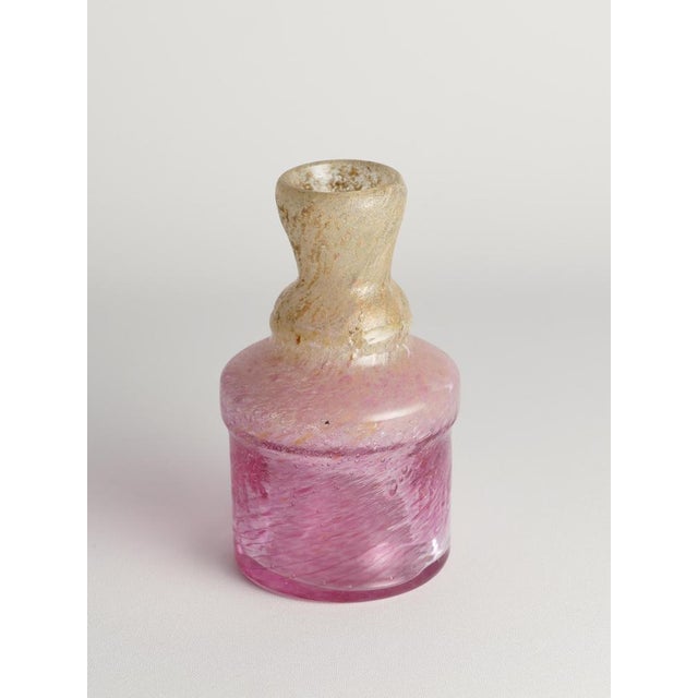 Bubblegum Pink and Yellow Art Glass Vase by Milan Vobruba, Sweden, 1980s For Sale - Image 13 of 14