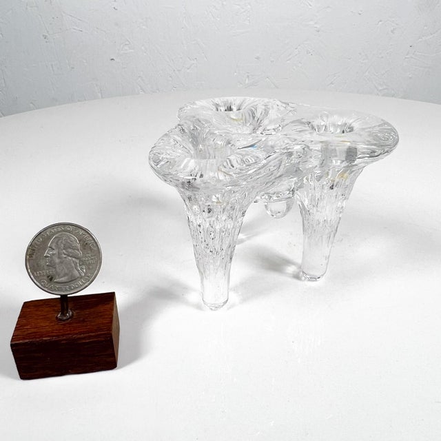 Glass 1970s Istapo Candle Holder Art Glass Göran Wärff Kosta Boda Sweden For Sale - Image 7 of 8