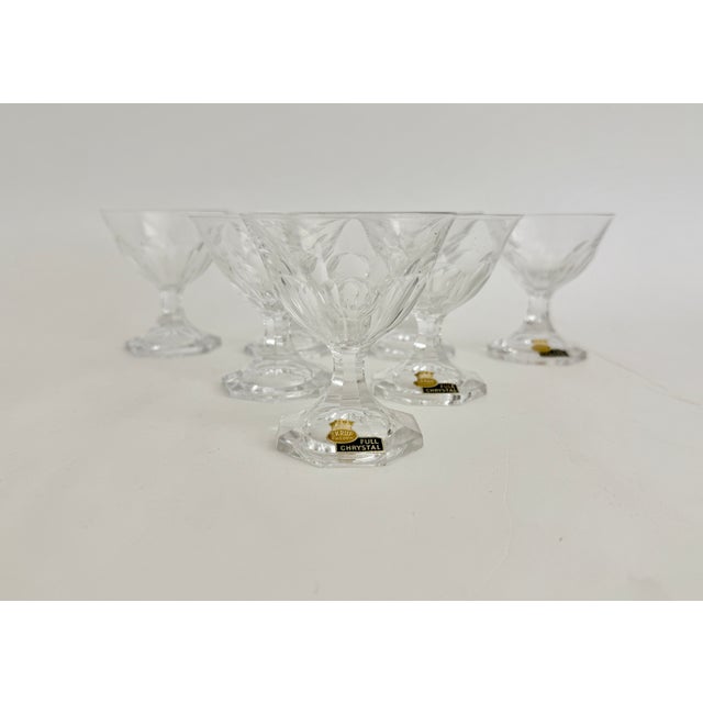Mid-Century Skruf Sweden Full Crystal Champagne Coupes/Dessert Glasses - Set of 6 For Sale - Image 4 of 4