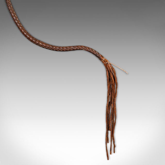 9' Long Antique Hunting Whip, English Leather, Silver, Equestrian, Swaine Adeney For Sale - Image 11 of 11