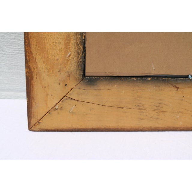 Wood Vintage Cross Stitch Matted and Framed Fall Colors Church For Sale - Image 7 of 7