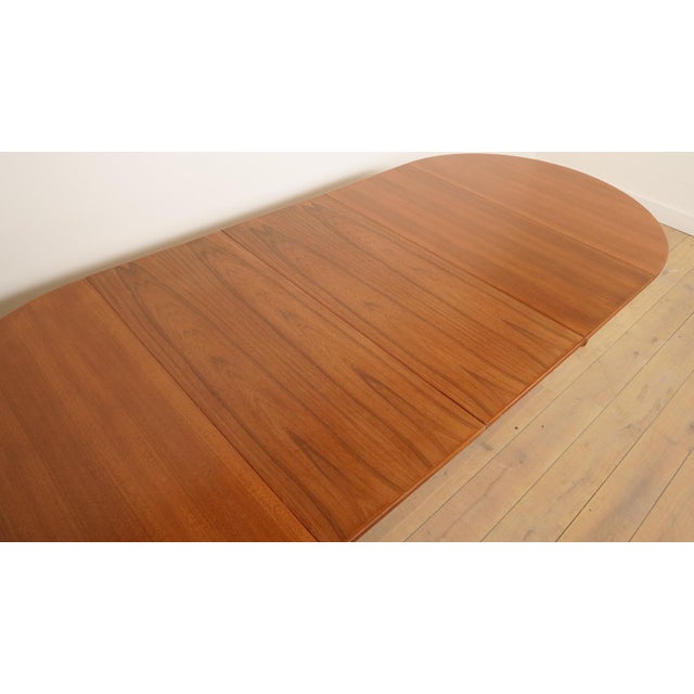 Vintage Extendable Teak Model 55 Dining Table attributed to Gunni Omann for Omann Jun, 1960s For Sale - Image 9 of 18