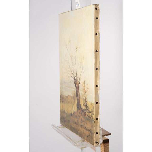 D. Klein, Solitary Tree by the Lakeside in Autumn Field, Oil Painting For Sale - Image 13 of 16