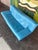 1990s Vintage Postmodern Italian Nicoletti Attrb Blue Leather Sofa For Sale - Image 5 of 12