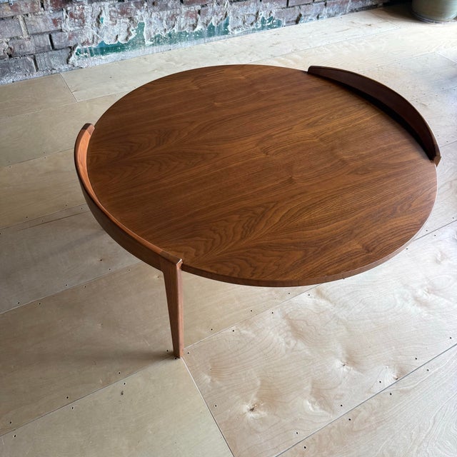 Mid-Century Modern Jens Risom Restored Walnut Coffee Table For Sale - Image 11 of 11