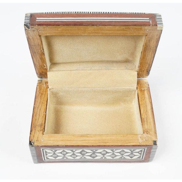 Late 20th Century Inlaid Wood Jewelry Boxes - A Pair For Sale - Image 5 of 6