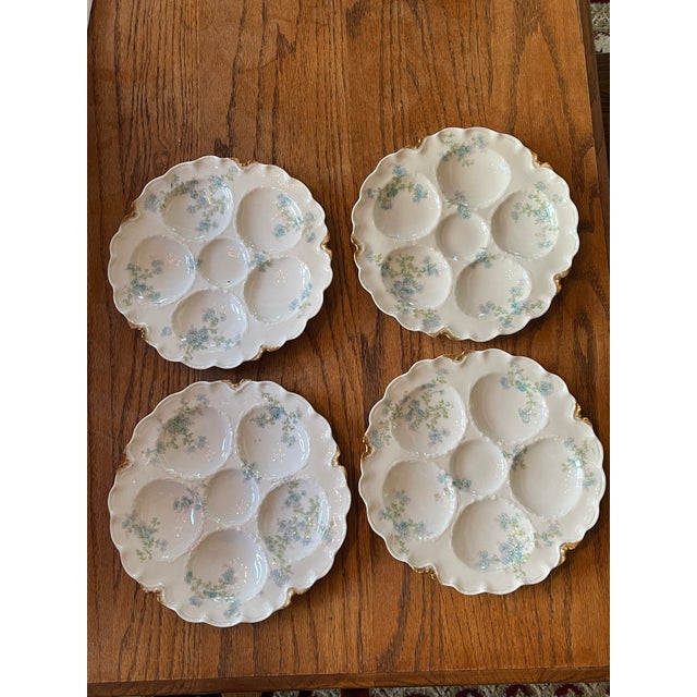Vintage Theodore Haviland Limoges Matching Oyster Plates Set of 4