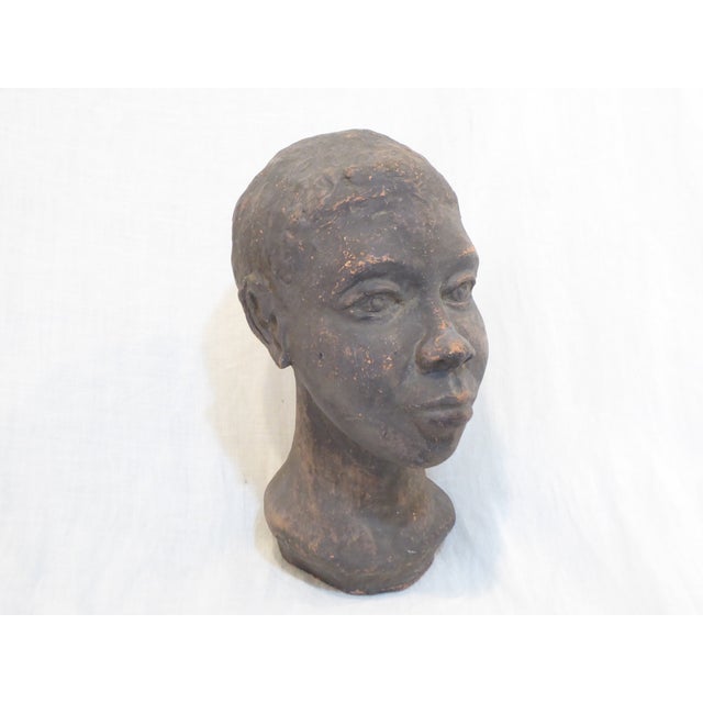 20th Century Ceramic Sculpted Head For Sale - Image 4 of 4