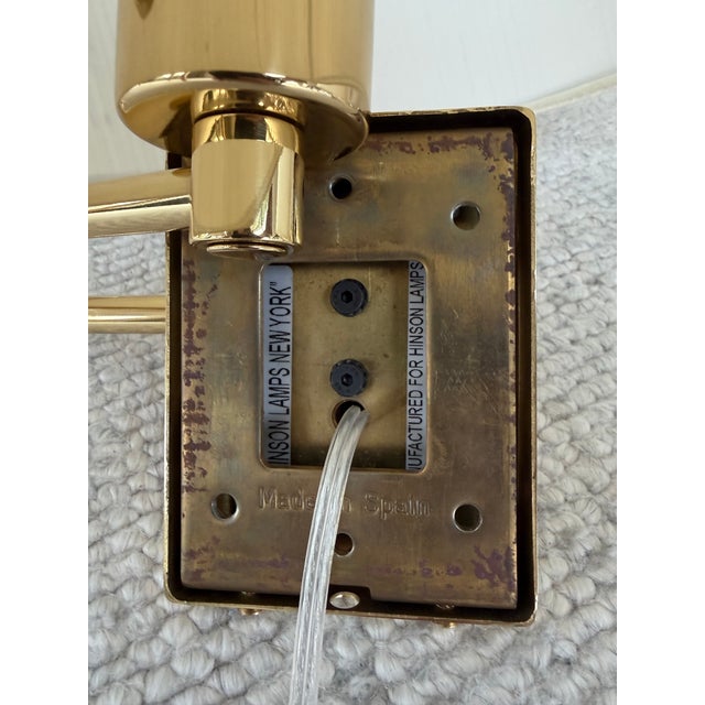 1990s 1990s Hinson Swing Arm Wall Sconces in Solid Brass - Set of 8 For Sale - Image 5 of 6