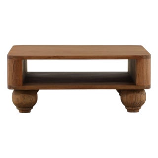 Turned Leg Open Square Transitional Coffee Table For Sale