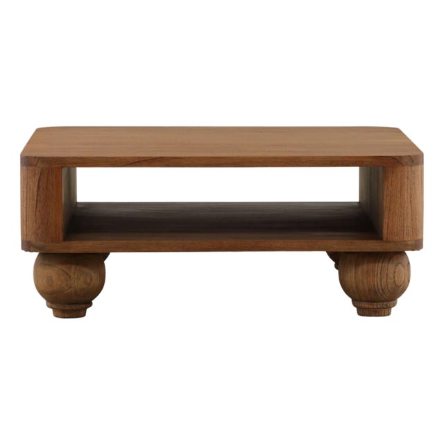 Turned Leg Open Square Transitional Coffee Table For Sale