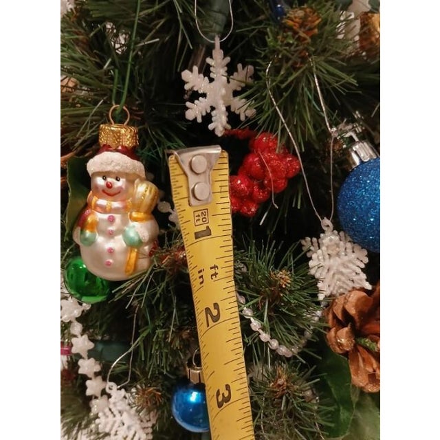 Whimsical Victorian Mini Christmas Tree 19” Tabletop Lights Ornaments Gold Pot For Sale - Image 13 of 17